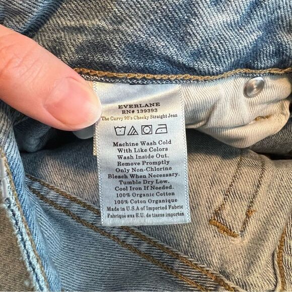 NWT Everlane Women’s 90’s Cheeky Straight Jean Vintage Sunbleached Blue Size 27 - Picture 10 of 13